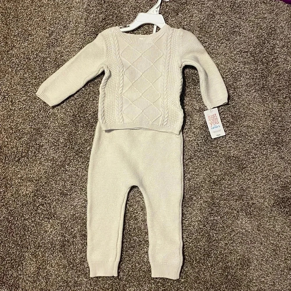 Cream Matching Sweater Set 18mo